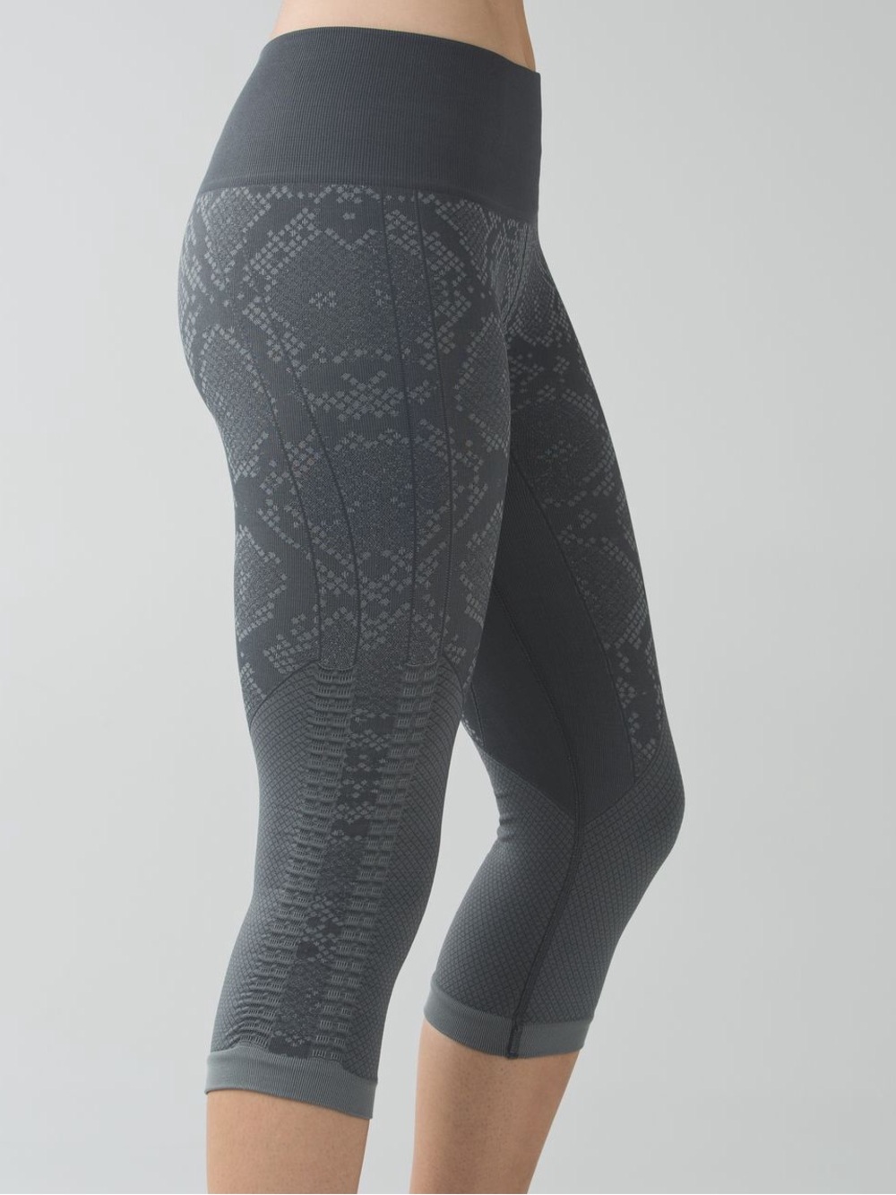Lululemon In The Flow Crop II Leggings Heathered Dark Slate Size 4 - Picture 4 of 5